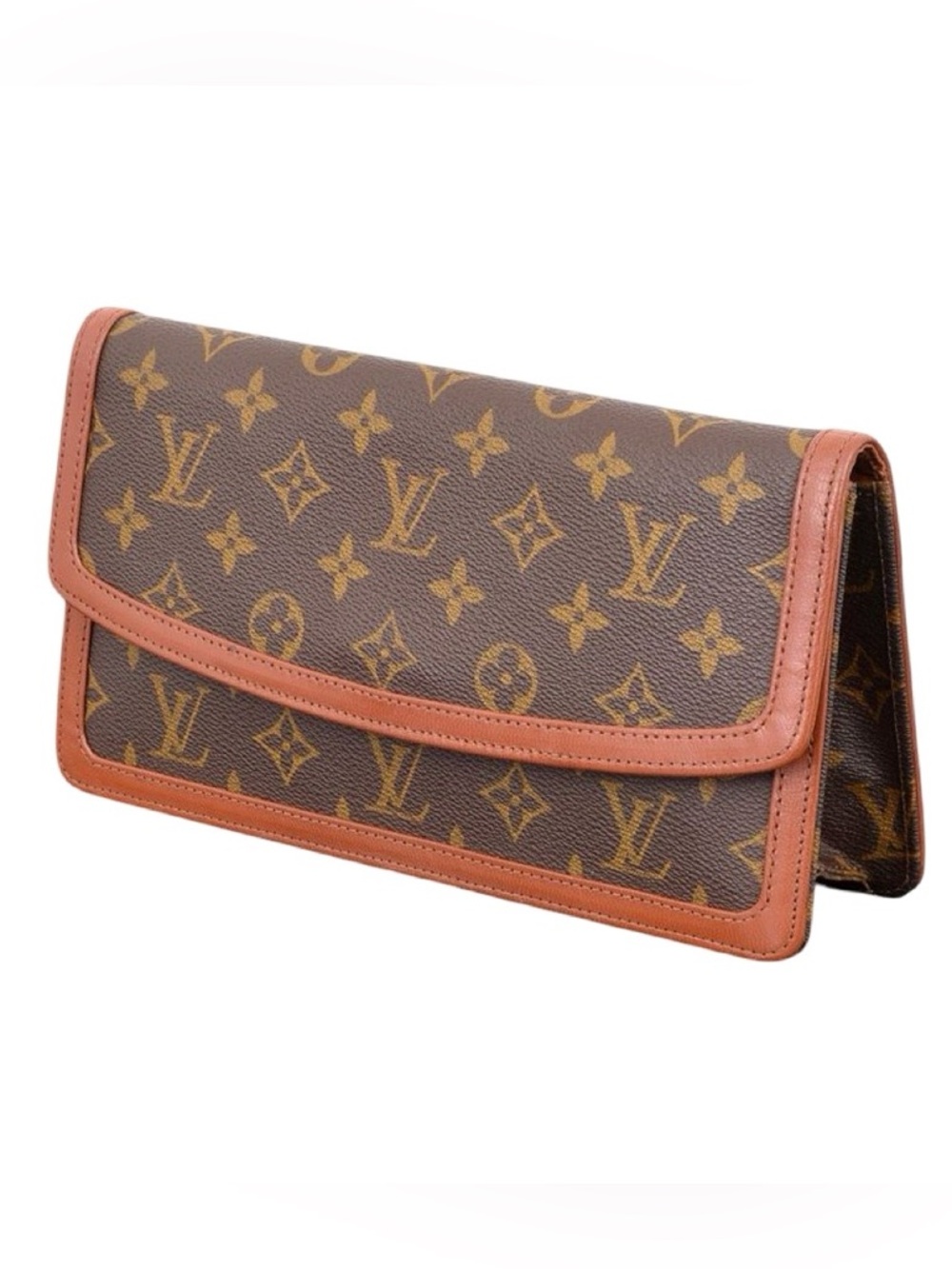 Louis Vuitton Vintage Monogram Canvas Clutch Pochette Brown LV Envelope Bag - Picture 9 of 17